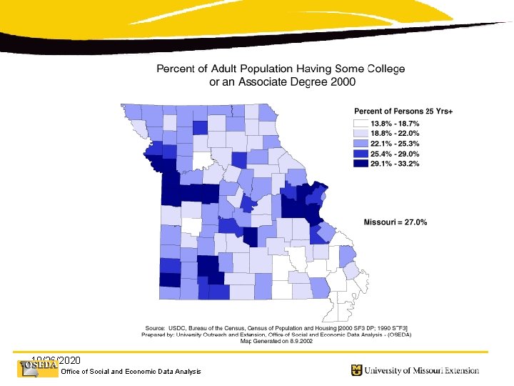 10/26/2020 Office of Social and Economic Data Analysis 