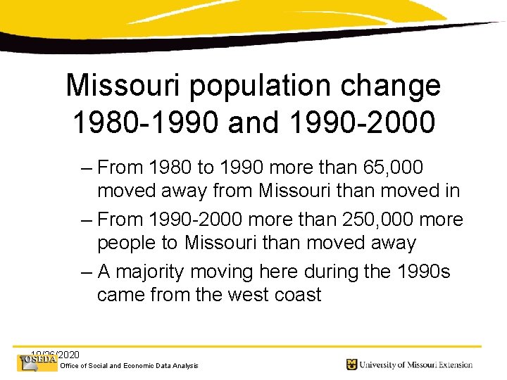 Missouri population change 1980 -1990 and 1990 -2000 – From 1980 to 1990 more