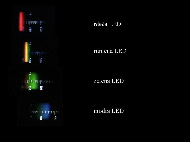 rdeča LED rumena LED zelena LED modra LED 