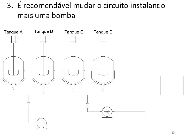 3. É recomendável mudar o circuito instalando mais uma bomba 13 