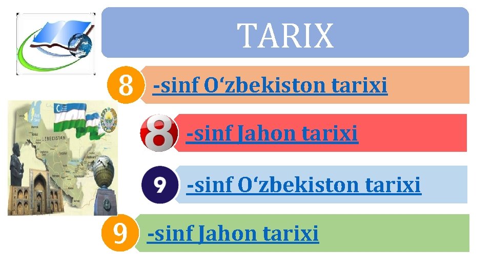 TARIX -sinf O‘zbekiston tarixi -sinf Jahon tarixi 