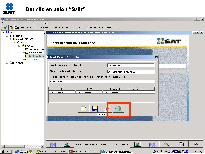 Dar clic en botón “Salir” 
