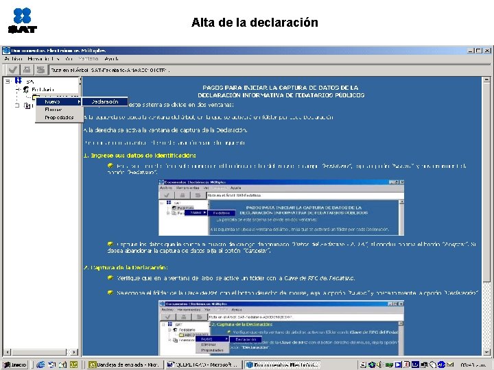 Alta de la declaración 