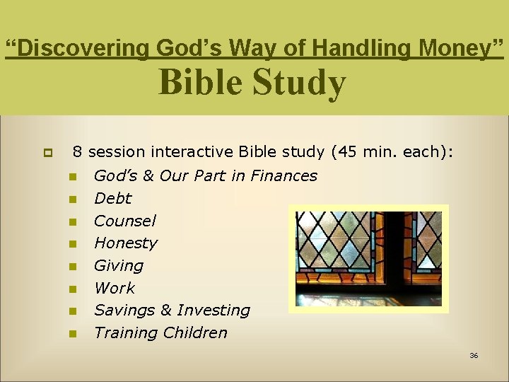 “Discovering God’s Way of Handling Money” Bible Study p 8 session interactive Bible study