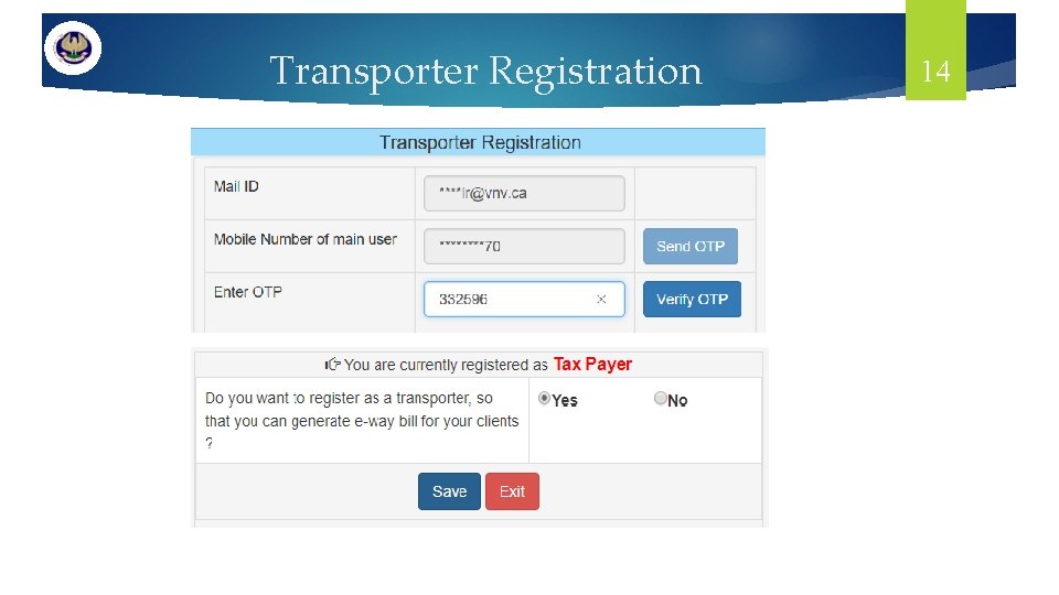 Transporter Registration 14 