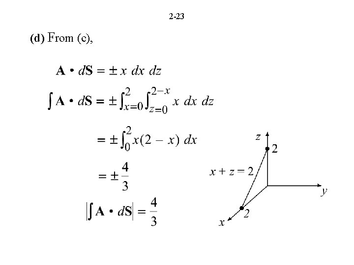 2 -23 (d) From (c), 