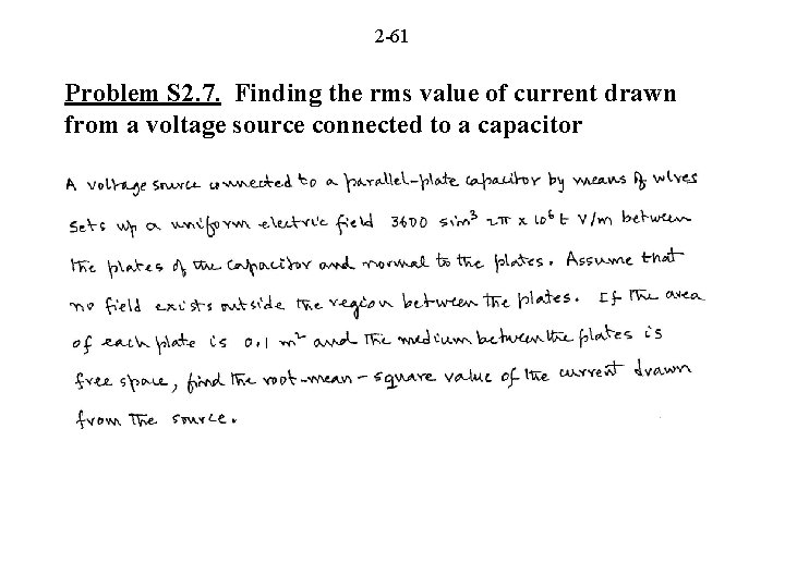 2 -61 Problem S 2. 7. Finding the rms value of current drawn from