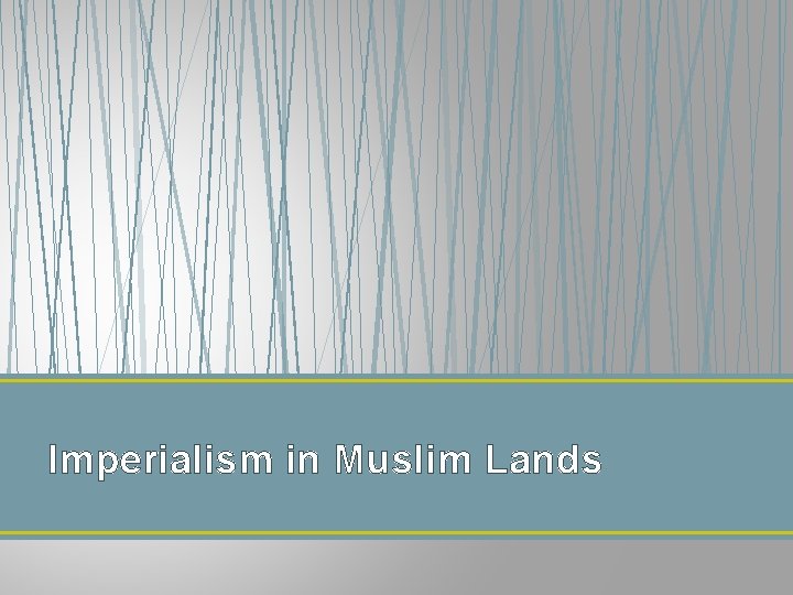 Imperialism in Muslim Lands 