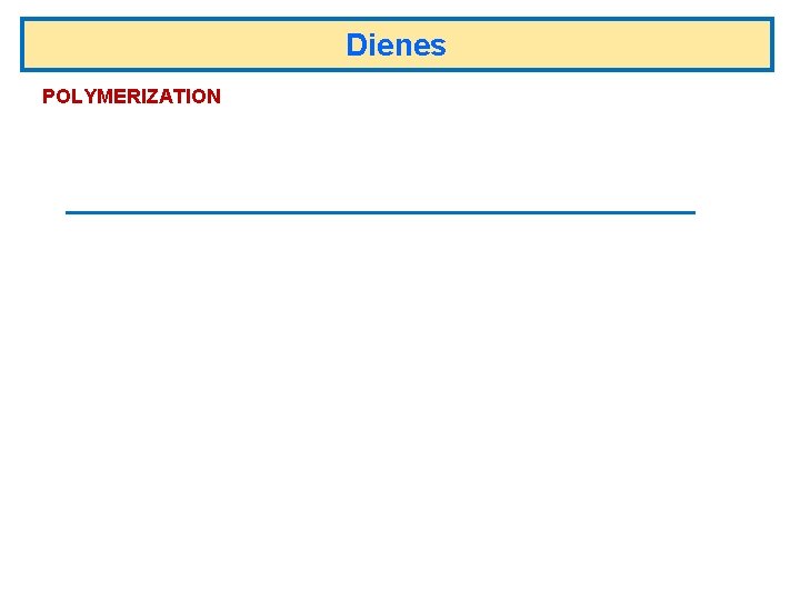 Dienes POLYMERIZATION 