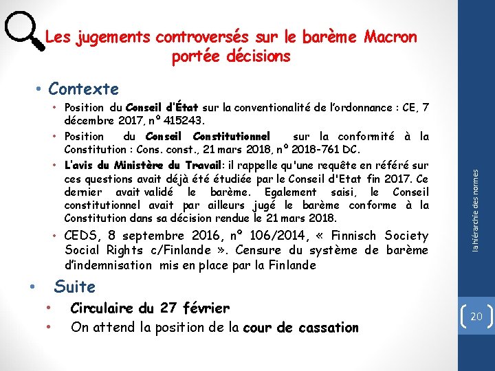 Les jugements controversés sur le barème Macron portée décisions • Position du Conseil d’État