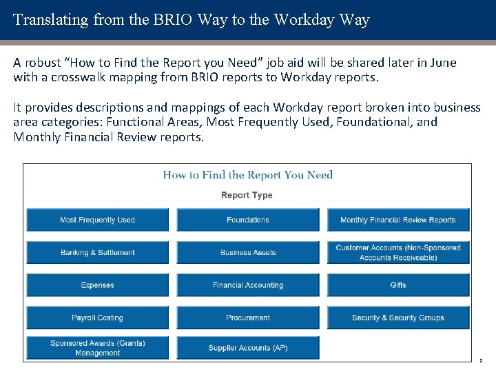 Translating from the BRIO Way to the Workday Way A robust “How to Find