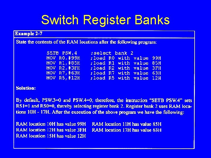 Switch Register Banks 
