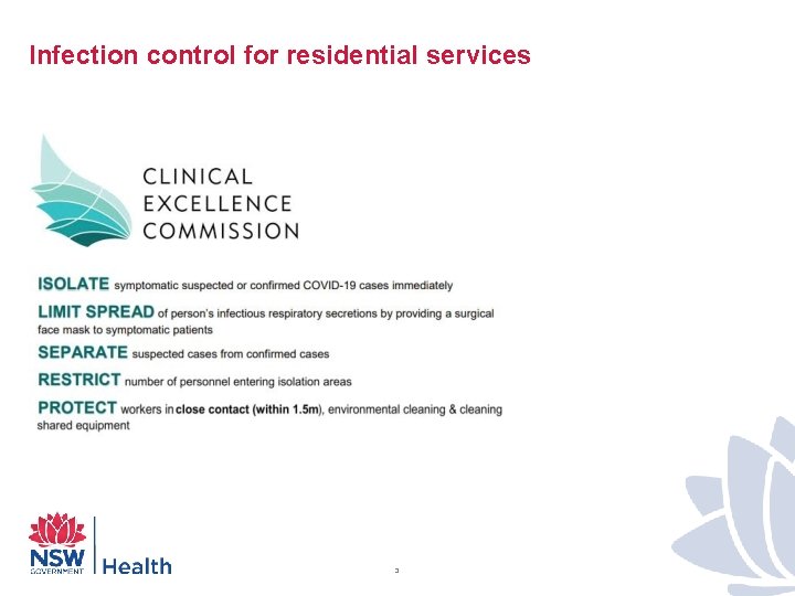 Infection control for residential services 3 
