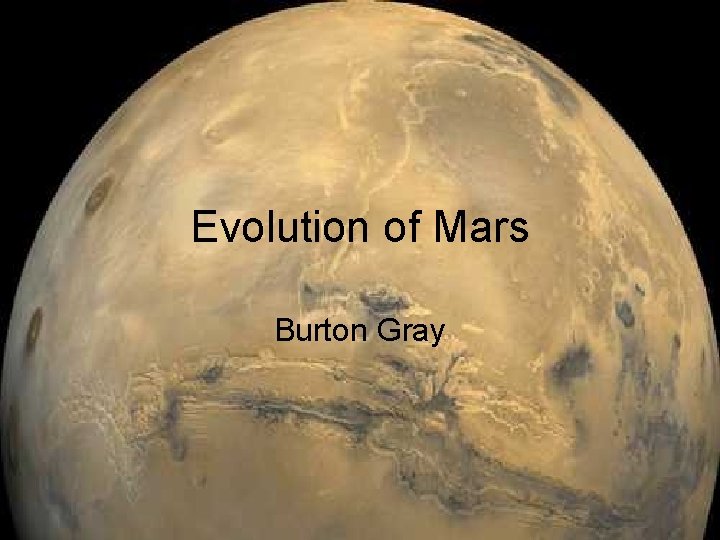 Evolution of Mars Burton Gray 