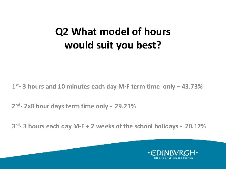 Q 2 What model of hours would suit you best? 1 st- 3 hours