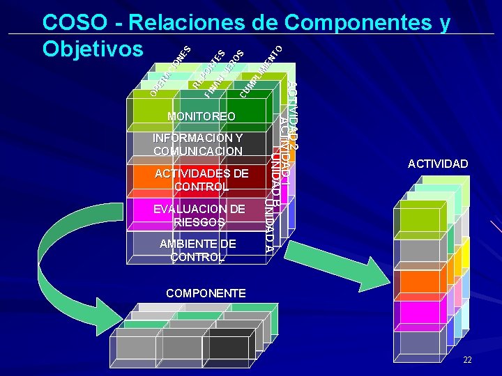 MONITOREO INFORMACION Y COMUNICACION ACTIVIDADES DE CONTROL EVALUACION DE RIESGOS AMBIENTE DE CONTROL ACTIVIDAD