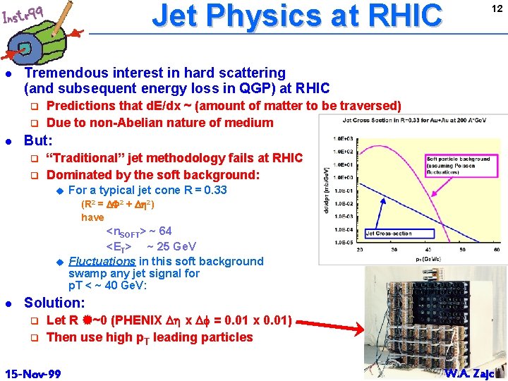 Jet Physics at RHIC l Tremendous interest in hard scattering (and subsequent energy loss