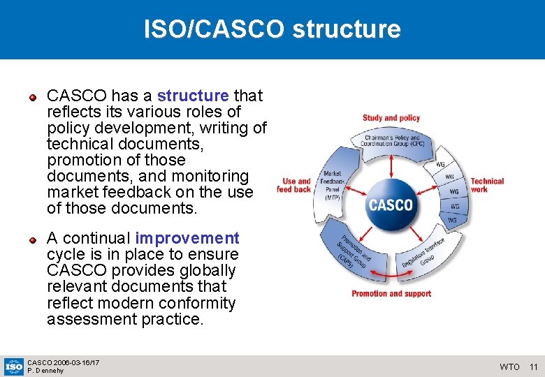 ISO/CASCO structure CASCO has a structure that reflects its various roles of policy development,