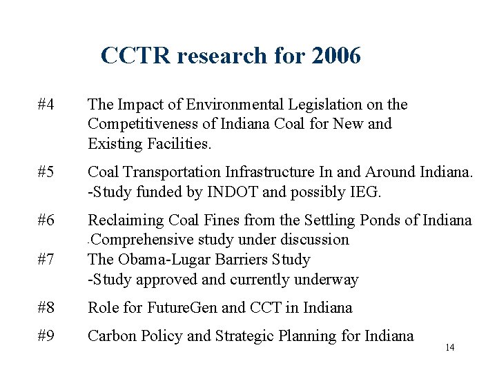 CCTR research for 2006 #4 The Impact of Environmental Legislation on the Competitiveness of