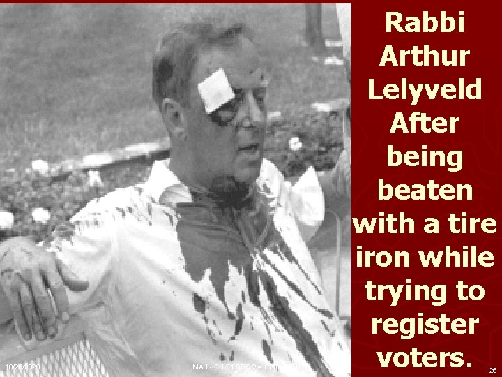 10/26/2020 MAH - CH 21 SEC 2 = CIVIL RIGHTS Rabbi Arthur Lelyveld After 10/26/2020 MAH - CH 21 SEC 2 = CIVIL RIGHTS Rabbi Arthur Lelyveld After