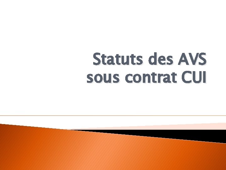 Statuts des AVS sous contrat CUI 