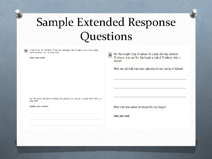 Sample Extended Response Questions 