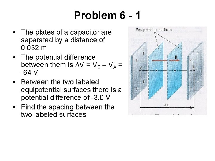 Problem 6 - 1 • The plates of a capacitor are separated by a
