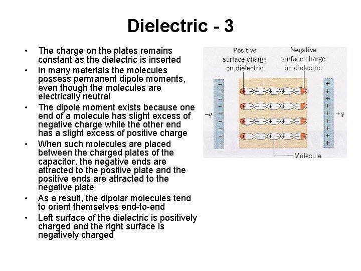 Dielectric - 3 • • • The charge on the plates remains constant as