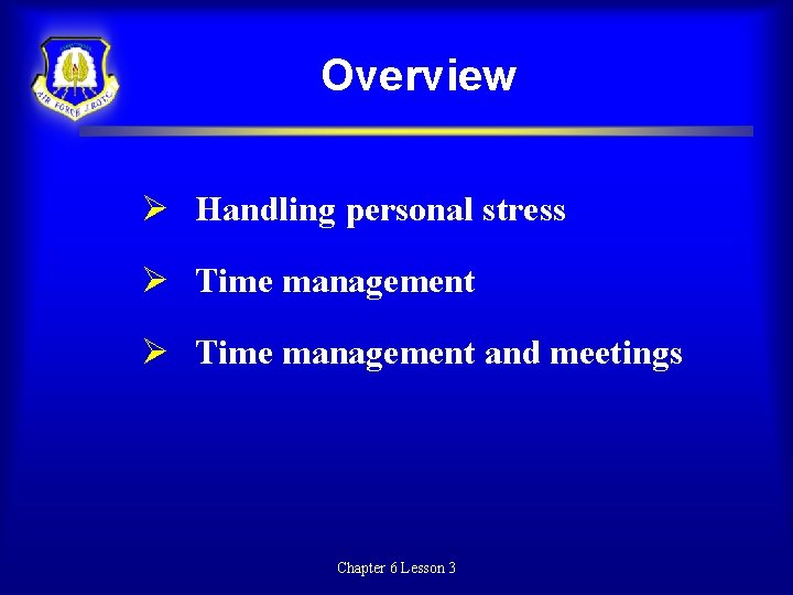 Managing Yourself Stress and Time Management Overview Handling