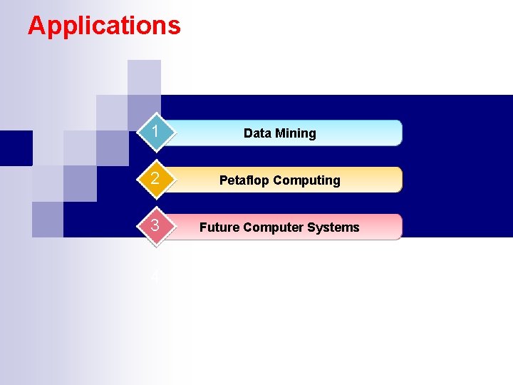 Applications 1 Data Mining 2 Petaflop Computing 3 Future Computer Systems 4 