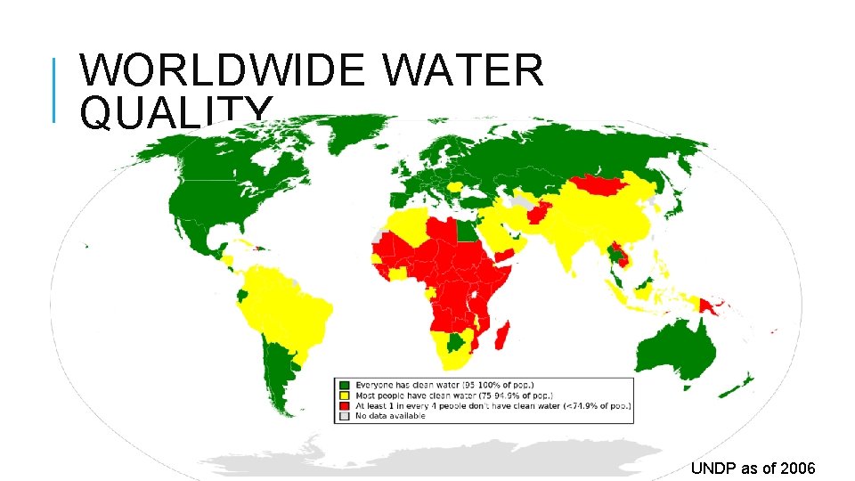 WORLDWIDE WATER QUALITY UNDP as of 2006 WORLDWIDE WATER QUALITY UNDP as of 2006