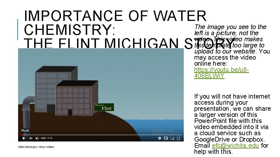 IMPORTANCE OF WATER The image you see to the CHEMISTRY: left is a picture, IMPORTANCE OF WATER The image you see to the CHEMISTRY: left is a picture,