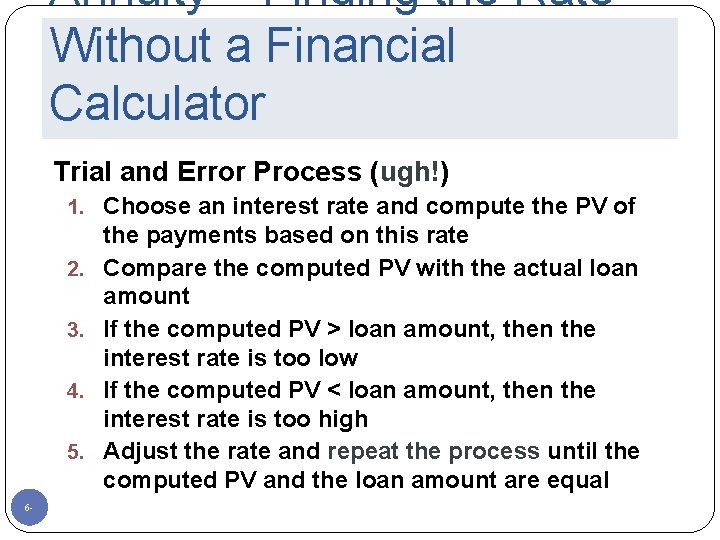 Annuity – Finding the Rate Without a Financial Calculator Trial and Error Process (ugh!)