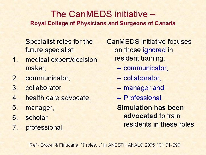 The Can. MEDS initiative – Royal College of Physicians and Surgeons of Canada 1.