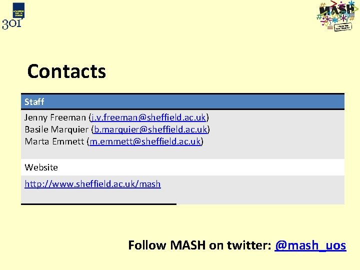 Contacts Staff Jenny Freeman (j. v. freeman@sheffield. ac. uk) Basile Marquier (b. marquier@sheffield. ac.
