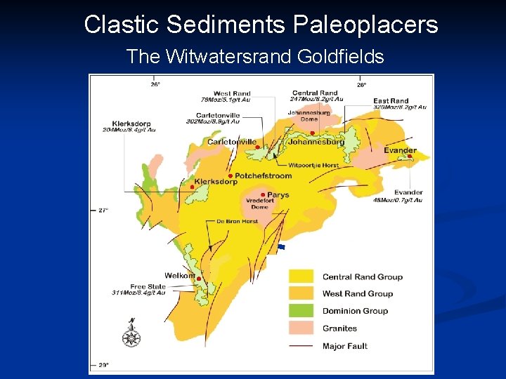 Clastic Sediments Paleoplacers The Witwatersrand Goldfields 