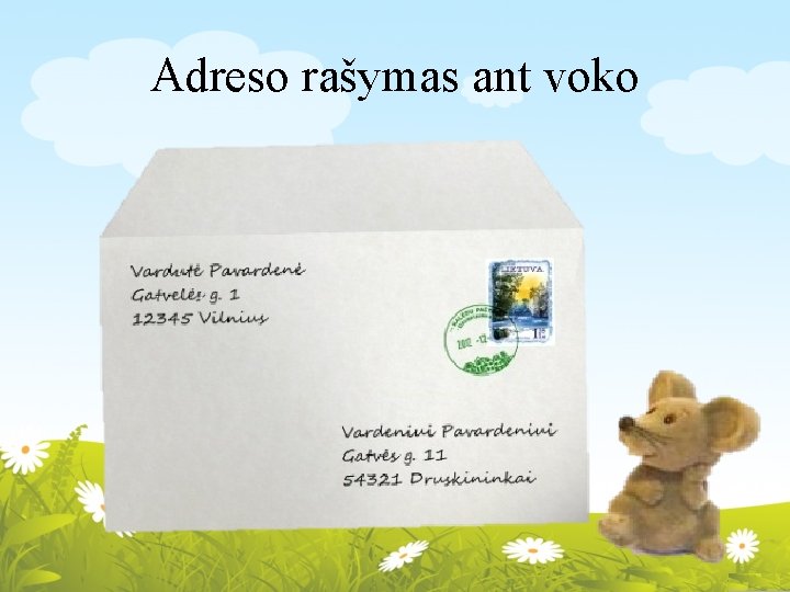 Adreso rašymas ant voko 