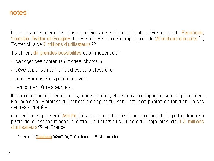 notes Les réseaux sociaux les plus populaires dans le monde et en France sont notes Les réseaux sociaux les plus populaires dans le monde et en France sont