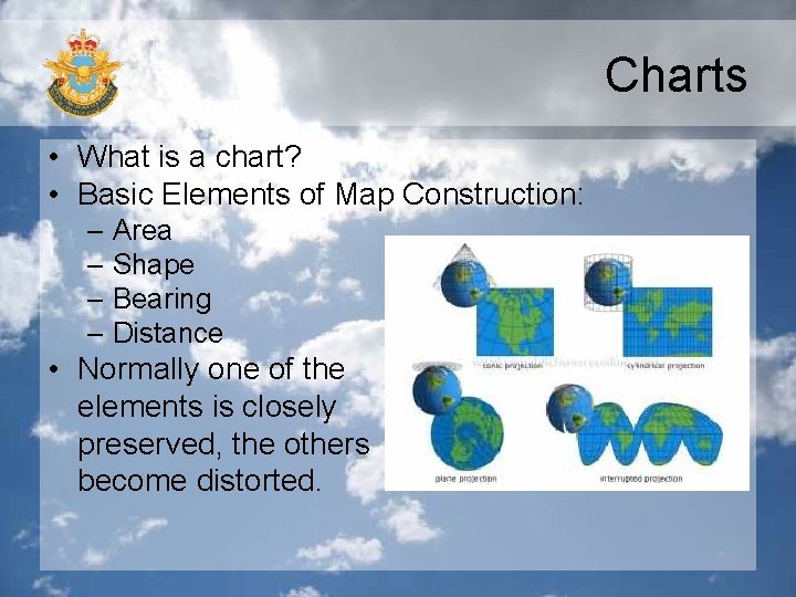 Charts • What is a chart? • Basic Elements of Map Construction: – Area