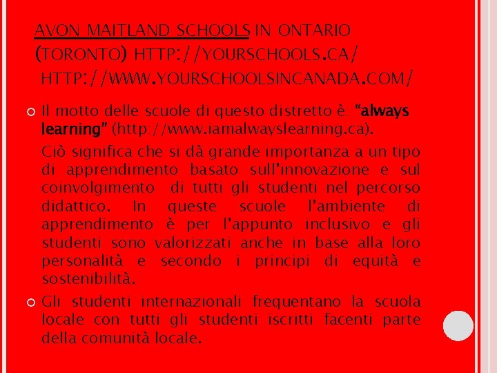 AVON MAITLAND SCHOOLS IN ONTARIO (TORONTO) HTTP: //YOURSCHOOLS. CA/ HTTP: //WWW. YOURSCHOOLSINCANADA. COM/ Il AVON MAITLAND SCHOOLS IN ONTARIO (TORONTO) HTTP: //YOURSCHOOLS. CA/ HTTP: //WWW. YOURSCHOOLSINCANADA. COM/ Il