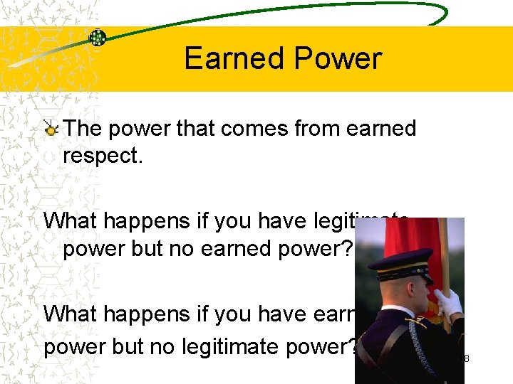 Earned Power The power that comes from earned respect. What happens if you have