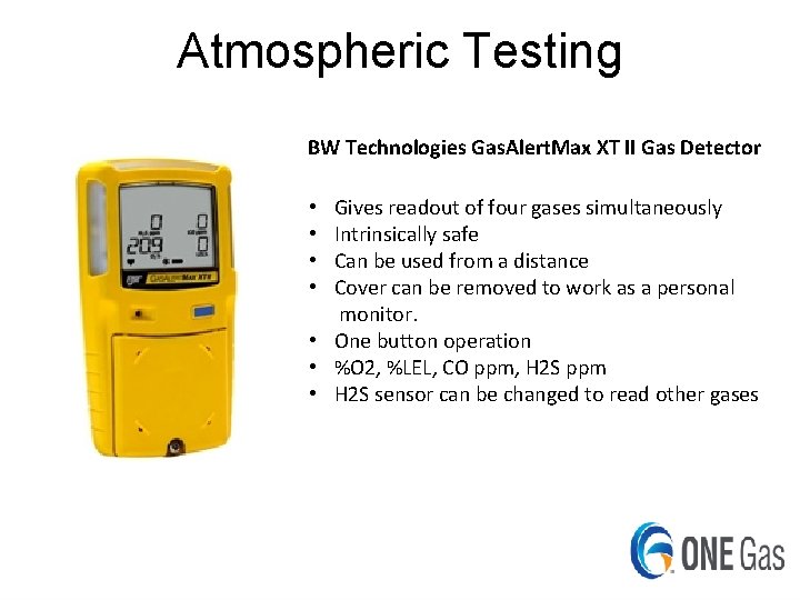 Atmospheric Testing BW Technologies Gas. Alert. Max XT II Gas Detector Gives readout of