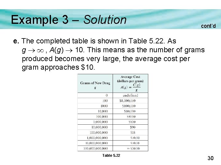 Example 3 – Solution cont’d e. The completed table is shown in Table 5. Example 3 – Solution cont’d e. The completed table is shown in Table 5.