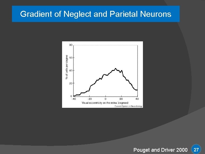 Gradient of Neglect and Parietal Neurons Pouget and Driver 2000 27 