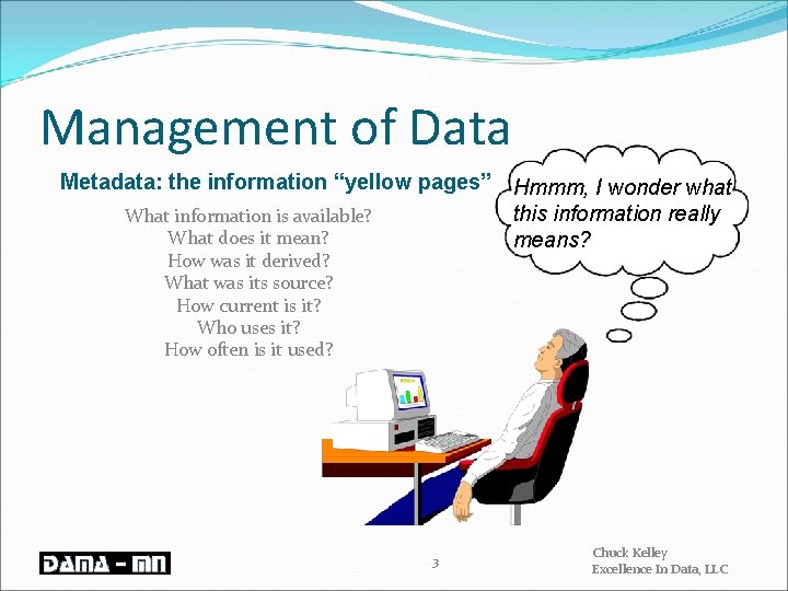 Management of Data Metadata: the information “yellow pages” Hmmm, I wonder what this information
