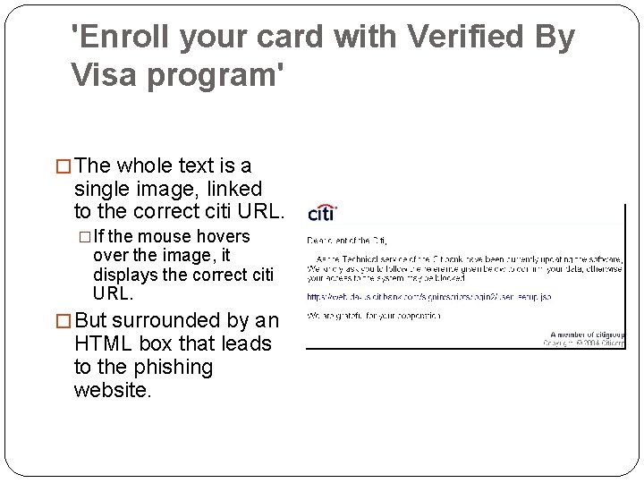 'Enroll your card with Verified By Visa program' � The whole text is a