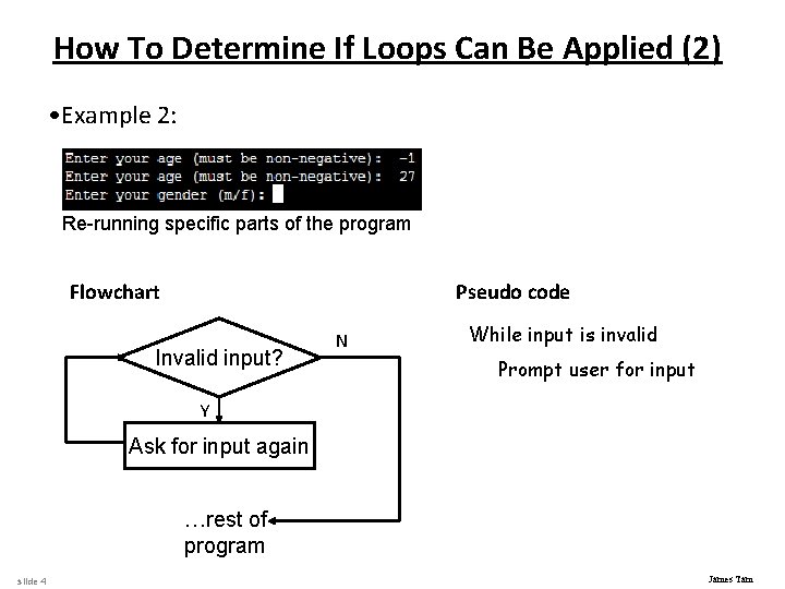 How To Determine If Loops Can Be Applied (2) • Example 2: Re-running specific