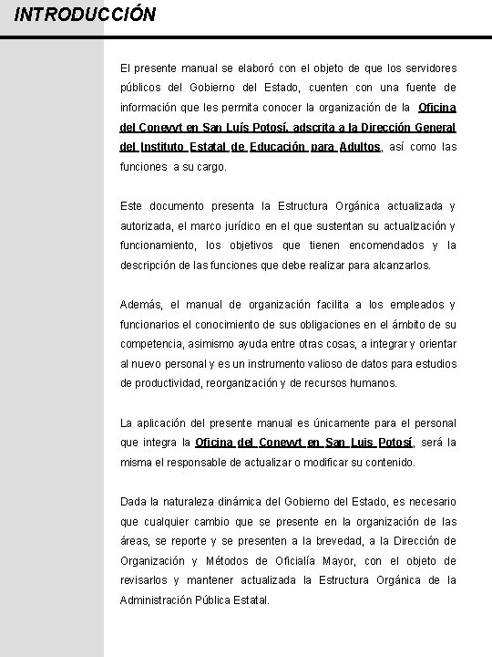INTRODUCCIÓN El presente manual se elaboró con el objeto de que los servidores públicos