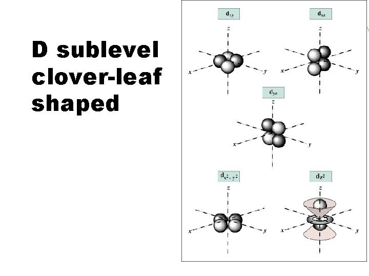 D sublevel clover-leaf shaped 