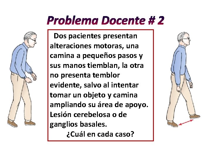 Problema Docente # 2 Dos pacientes presentan alteraciones motoras, una camina a pequeños pasos Problema Docente # 2 Dos pacientes presentan alteraciones motoras, una camina a pequeños pasos